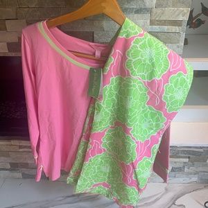 New with Tags Lilly Pulitzer Pink Floral Cloud 9 Pajama Set size Large